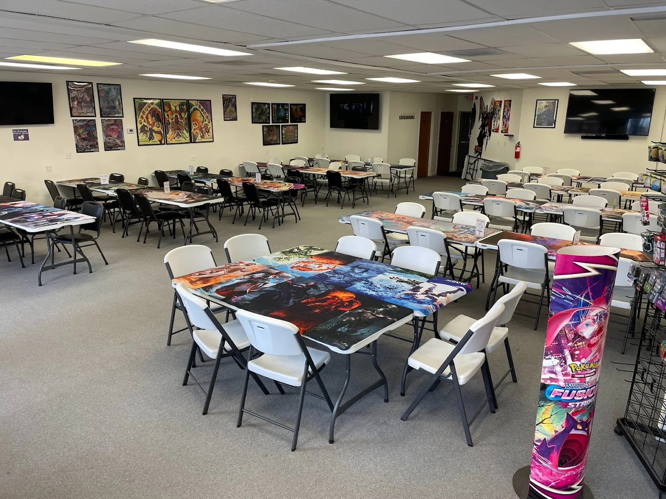 The dedicated play space set up with tables for events